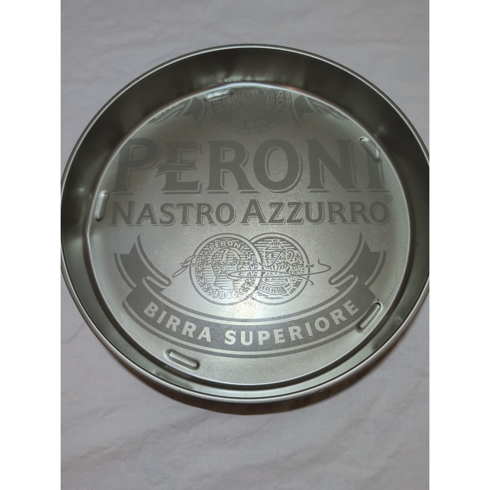 Vintage Peroni Nastro Azzurro Metal Beer Serving Tray Birra Superiore Barware